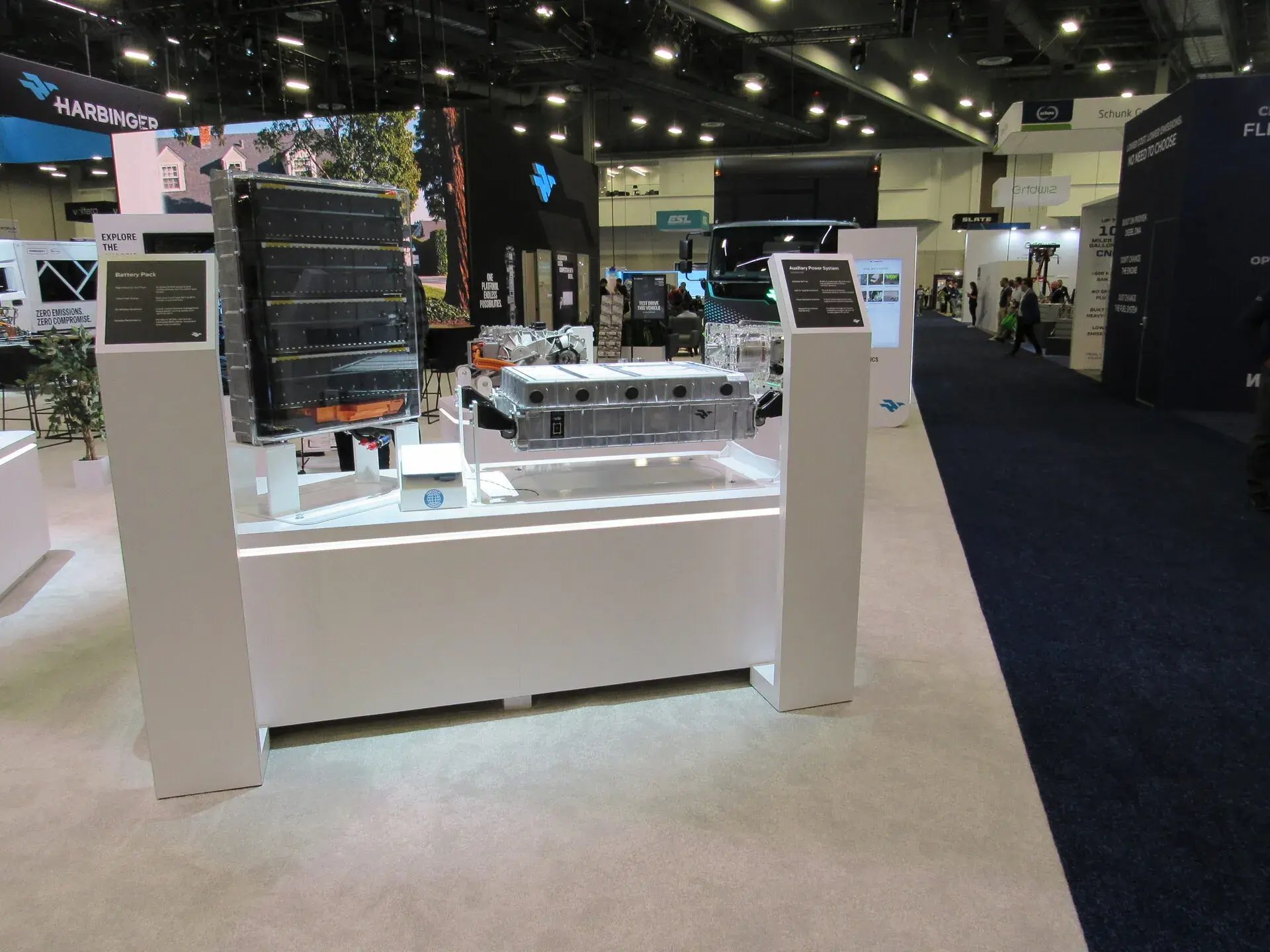 Harbinger electric commercial vehicle powertrain product display