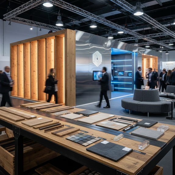 Warm woods, precise metals, soft fabrics, glossy surfaces, or industrial concrete all create immediate emotional responses